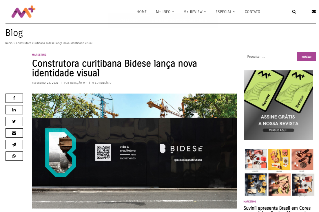 Marcas Mais - "Construtora curitibana Bidese lança nova identidade visual"