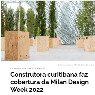 TOPVIEW: Construtora curitibana faz cobertura da Milan Design Week 2022